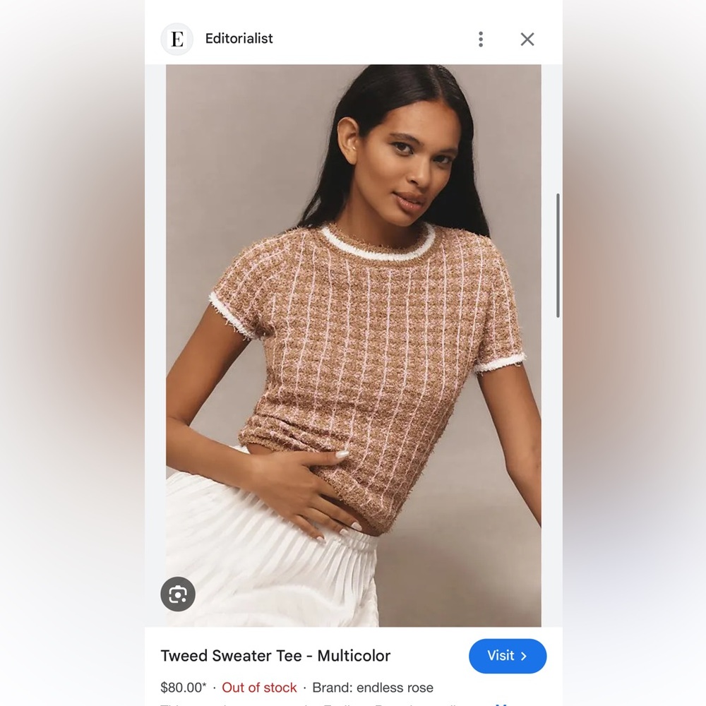 Endless Rose tweed sweater tee